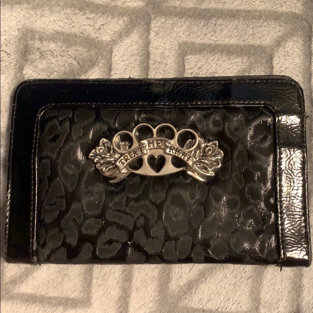 ROCK REBEL BLACK WALLET